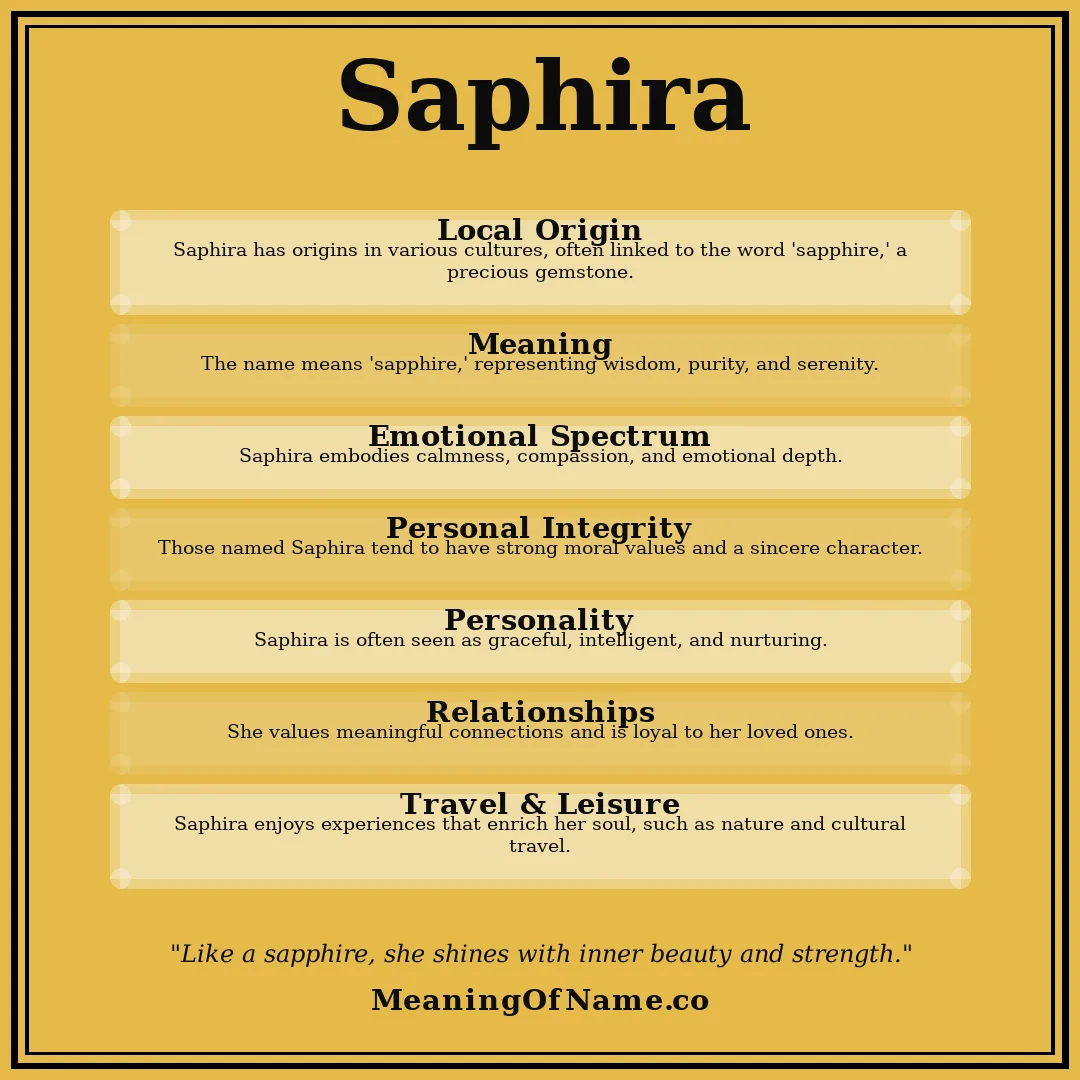Saphira name meaning poster