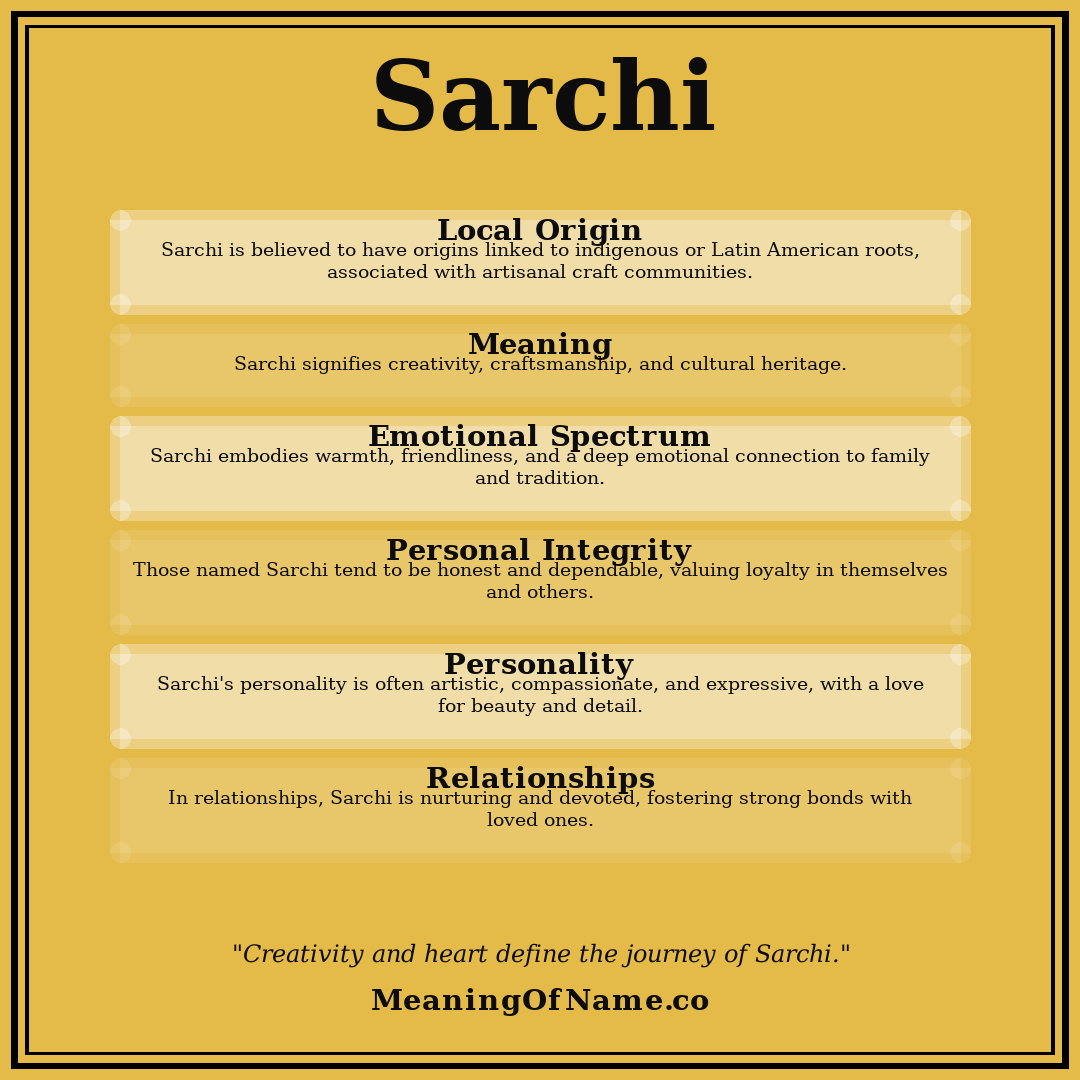 Sarchi name meaning poster