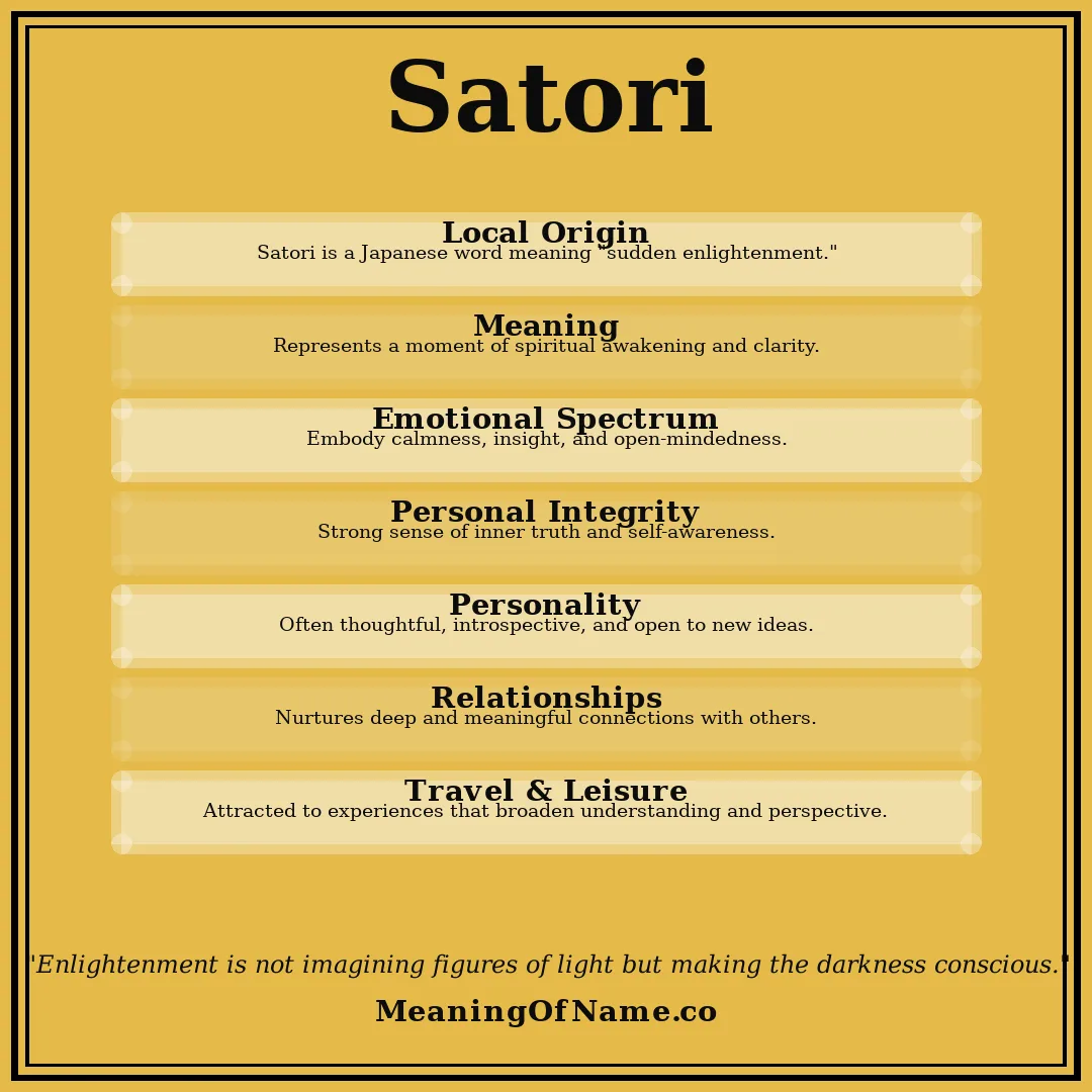 Satori name meaning poster