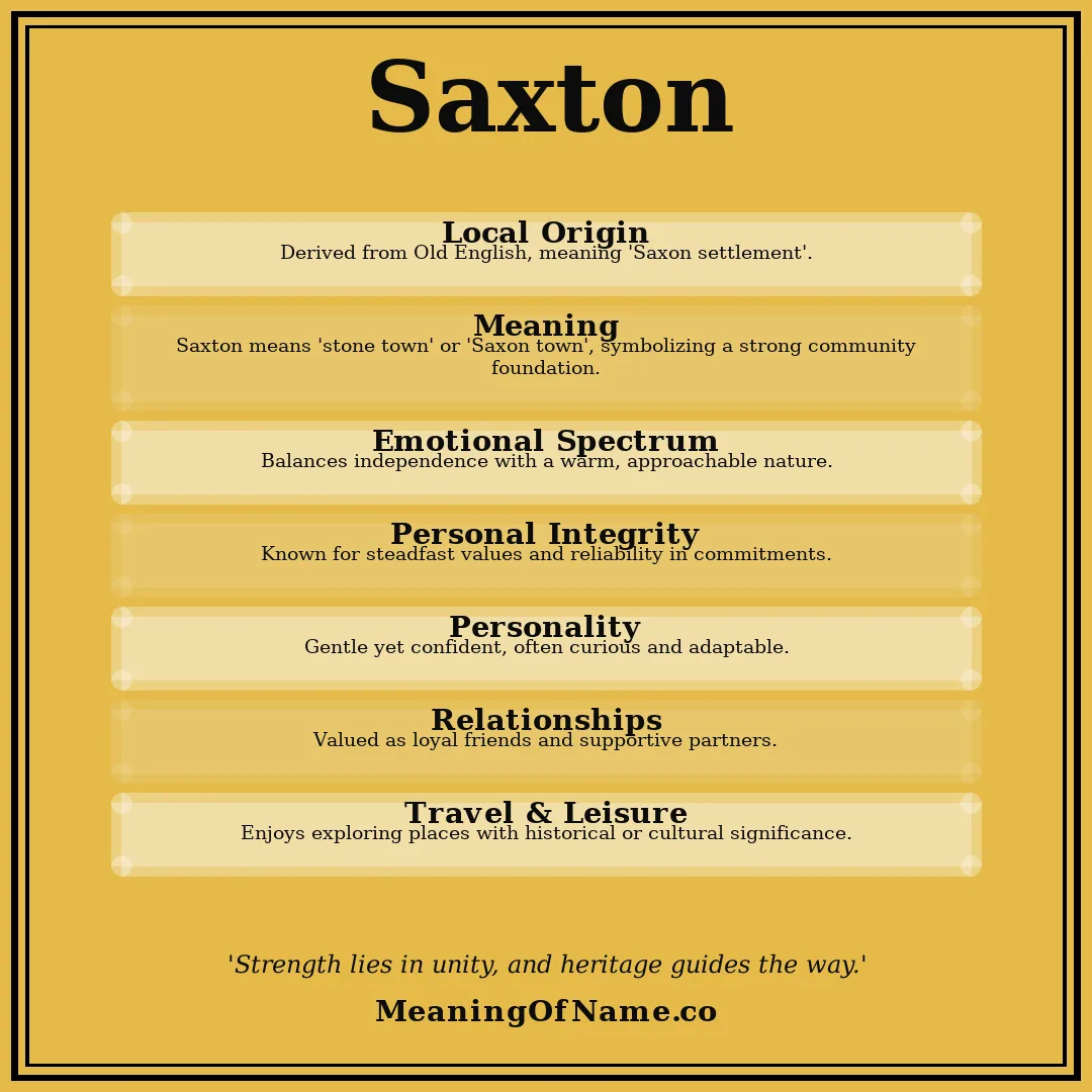 Saxton name meaning poster