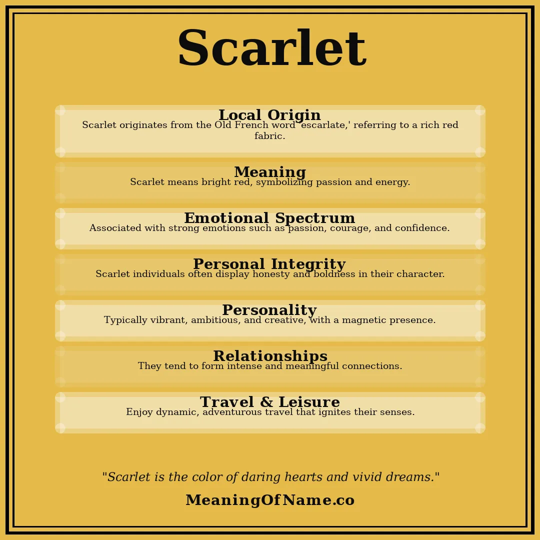 Scarlet name meaning poster