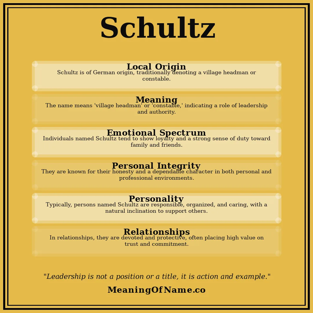 Schultz name meaning poster