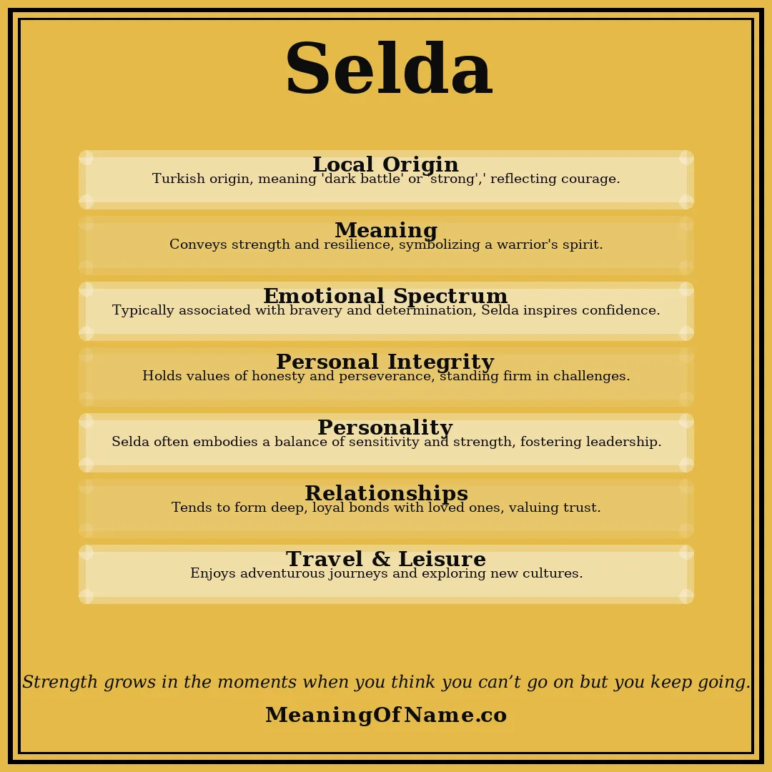 Selda name meaning poster