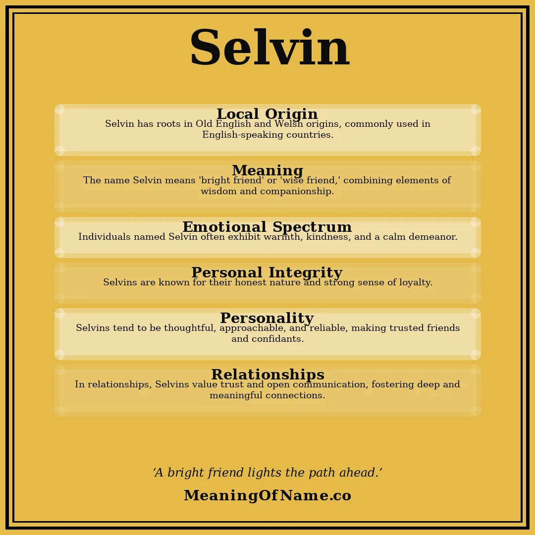Selvin name meaning poster