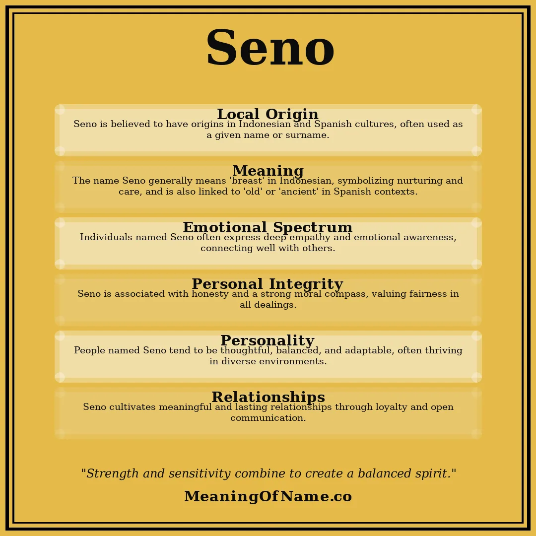 Seno name meaning poster
