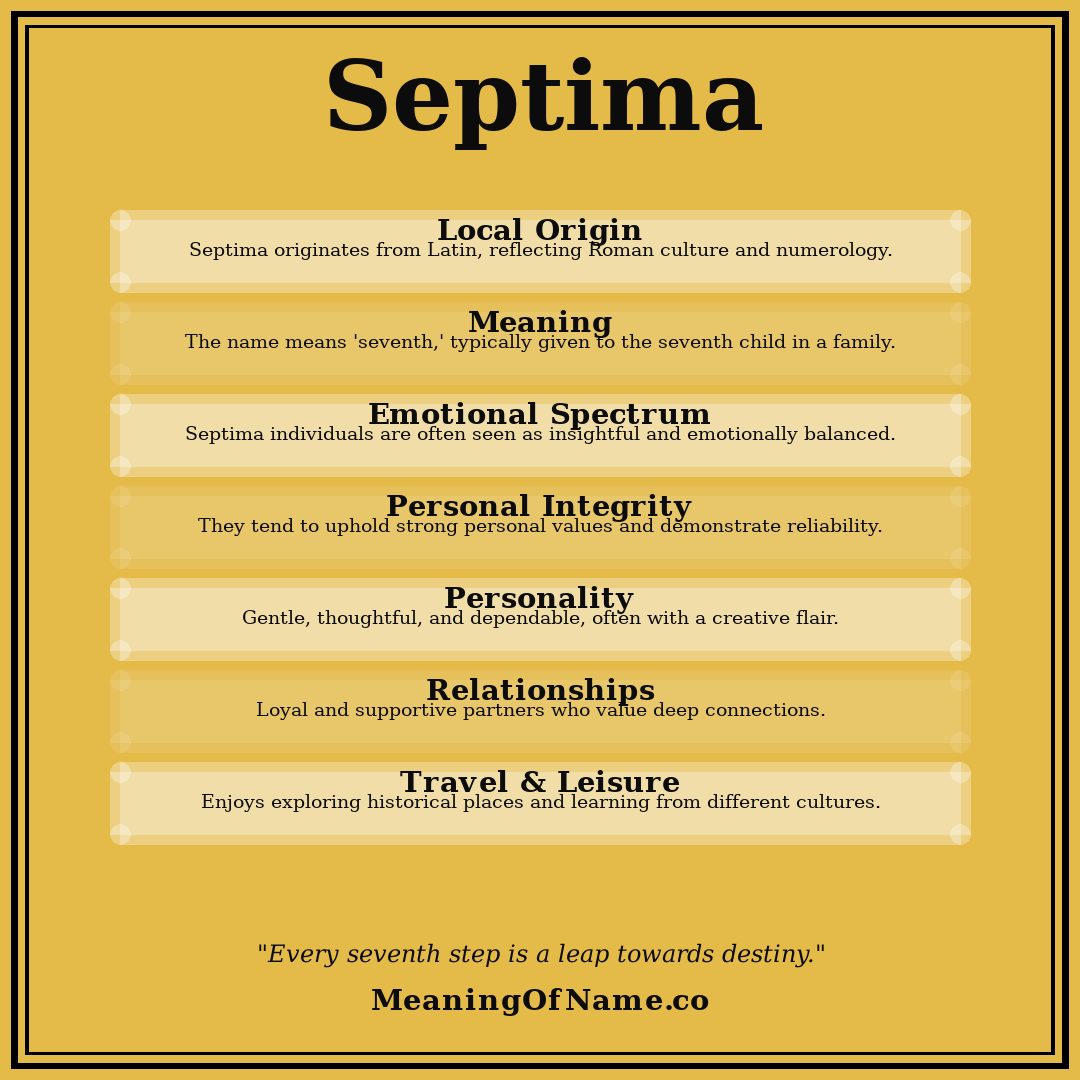 Septima name meaning poster