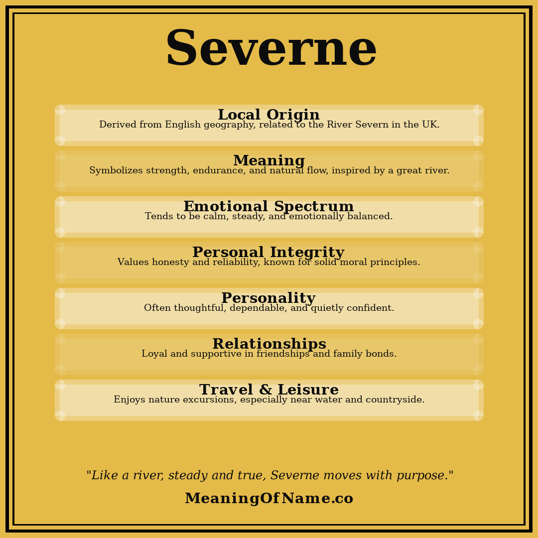 Severne name meaning poster