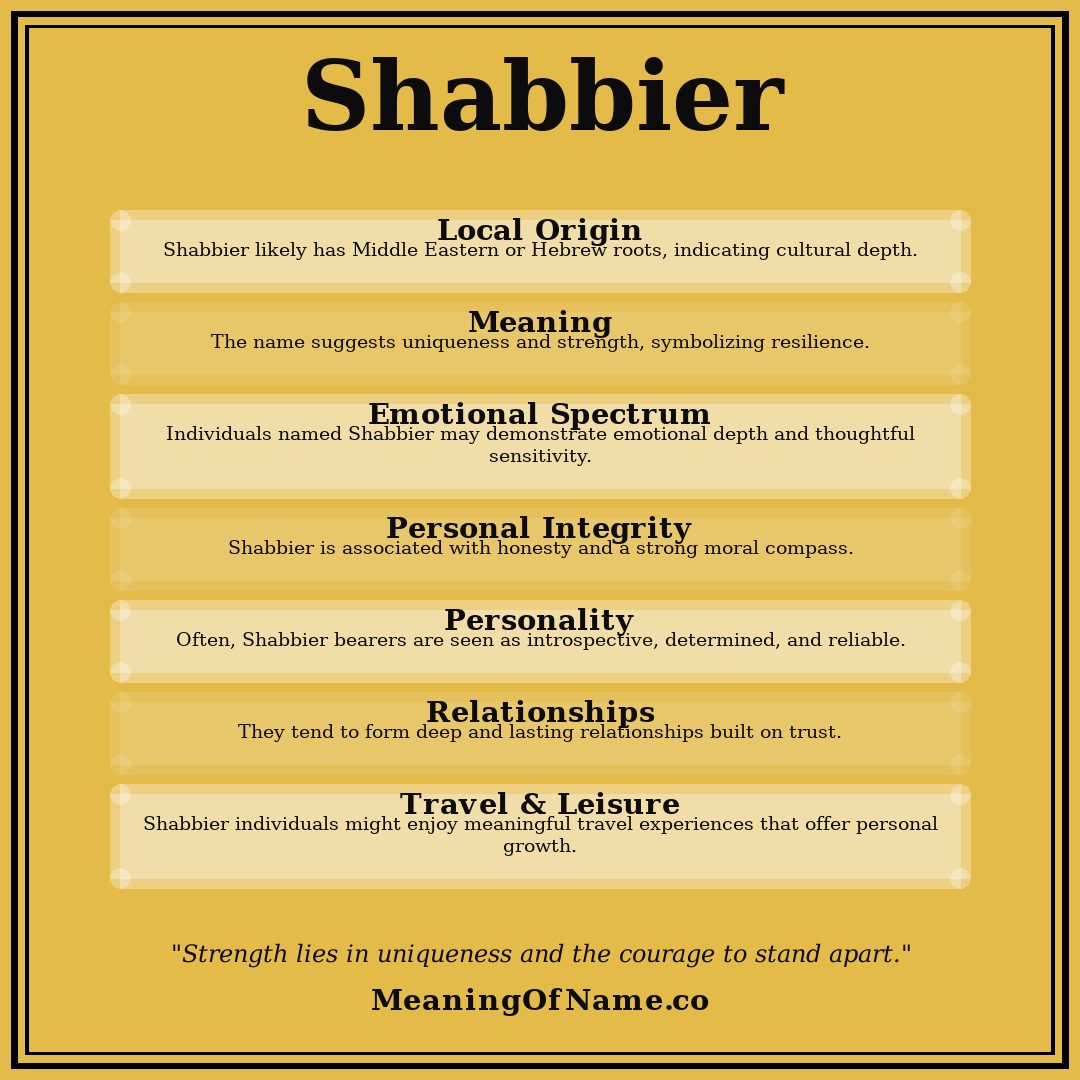 Shabbier name meaning poster
