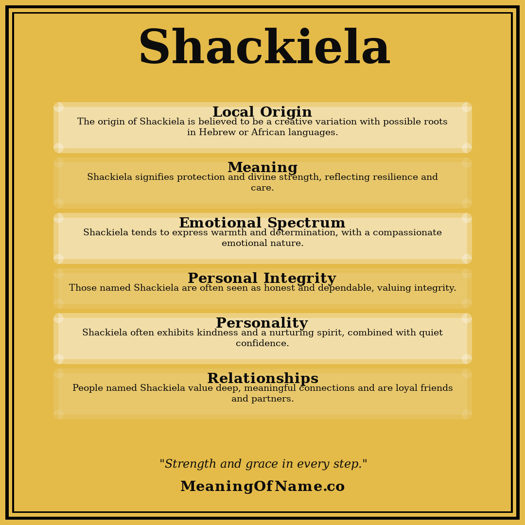 Shackiela name meaning poster