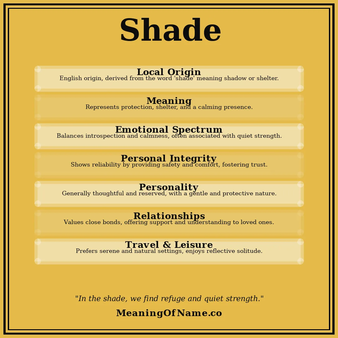 Shade name meaning poster