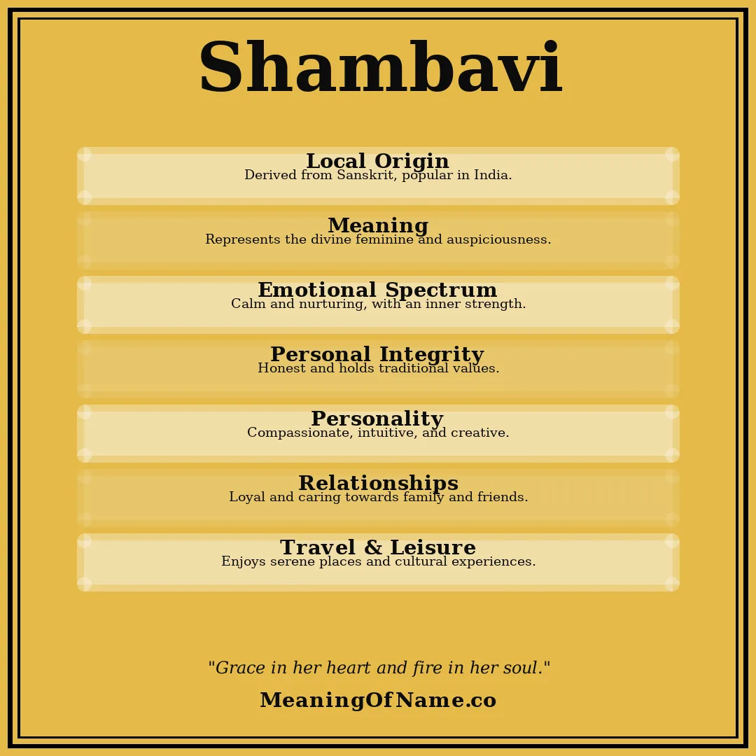 Shambavi name meaning poster