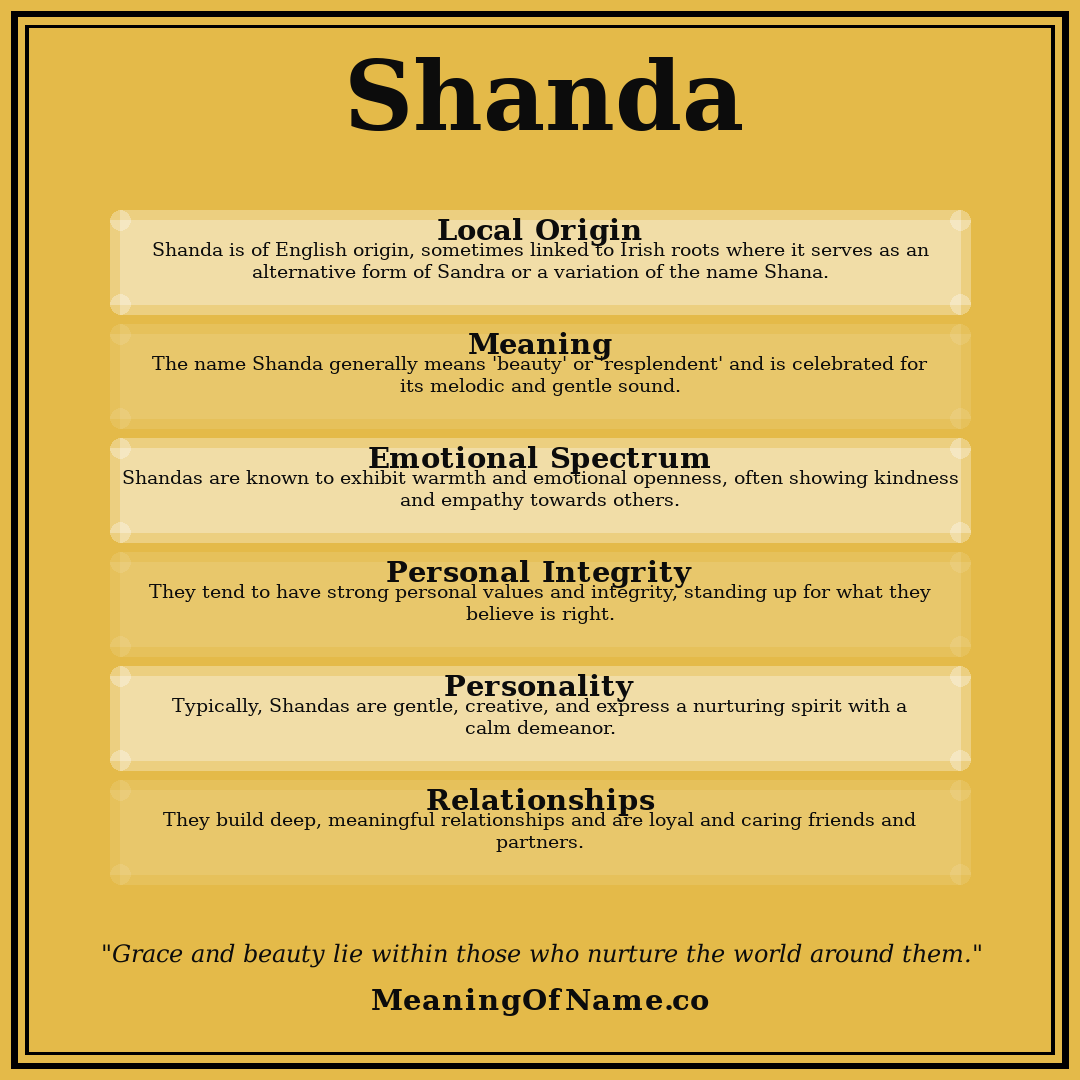 Shanda name meaning poster