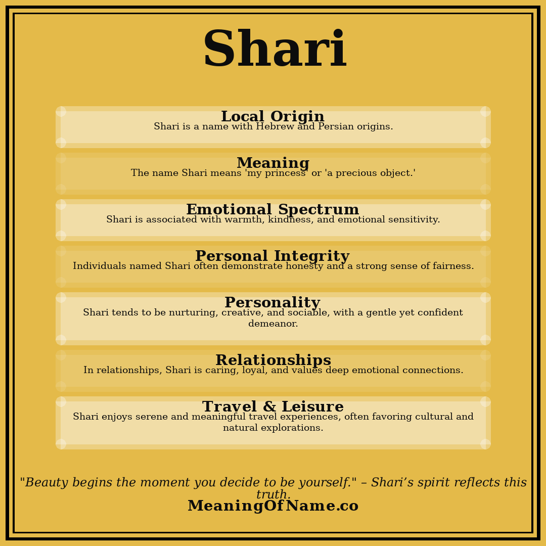 Shari name meaning poster