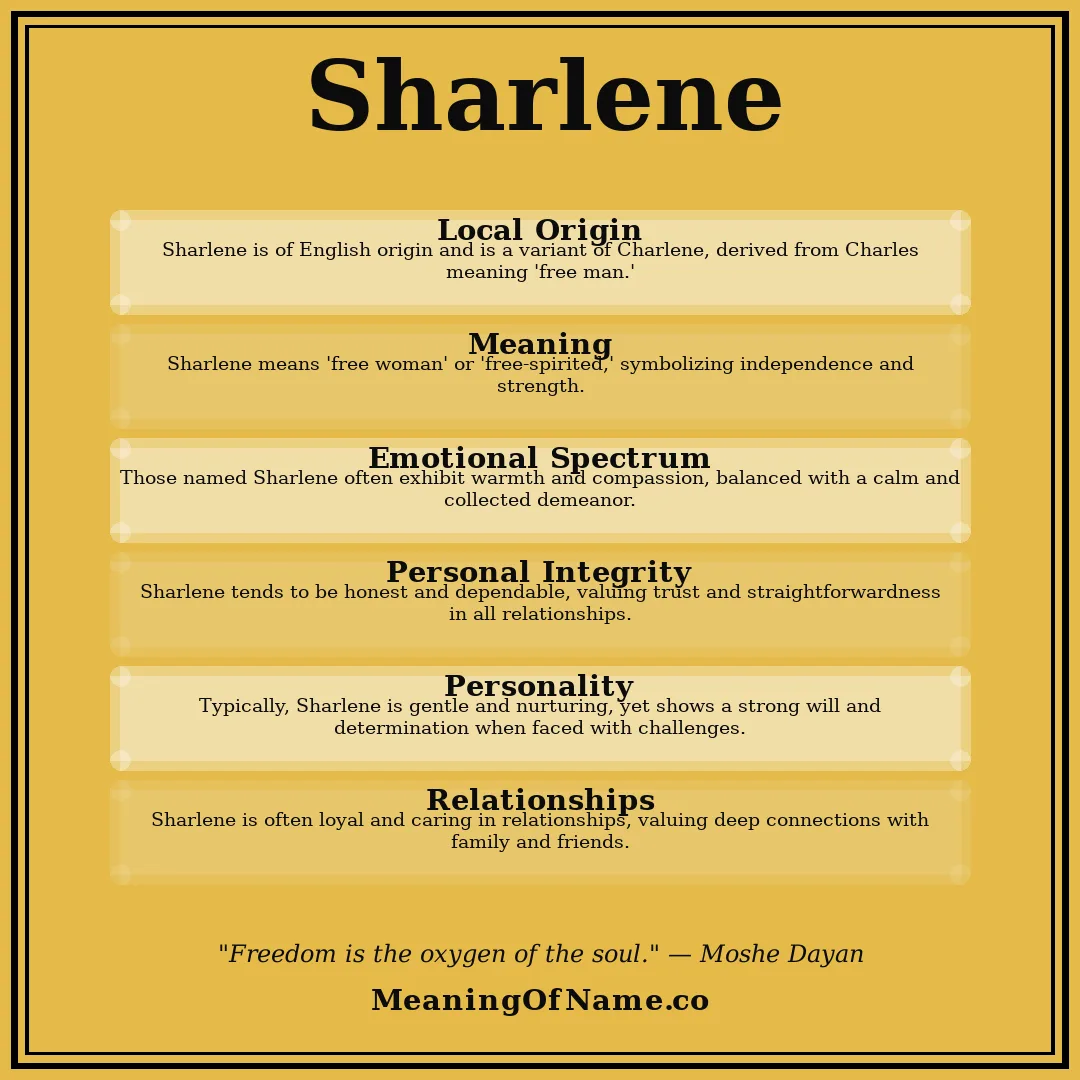 Sharlene name meaning poster