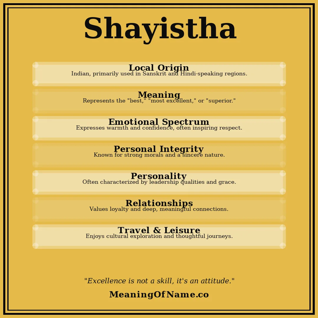 Shayistha name meaning poster