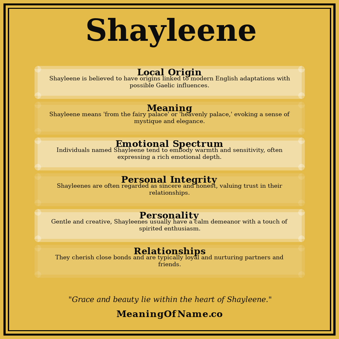 Shayleene name meaning poster