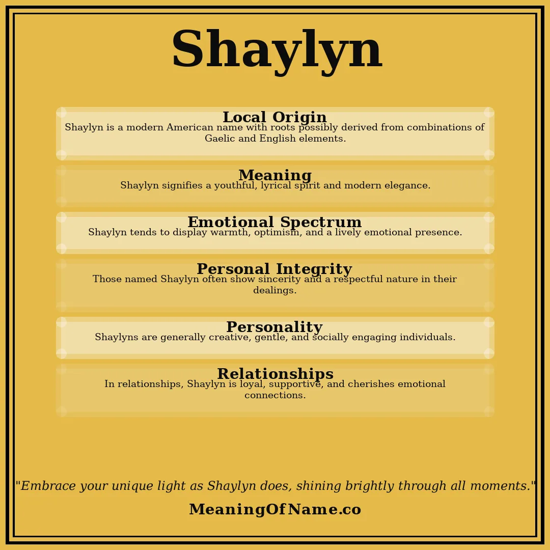 Shaylyn name meaning poster