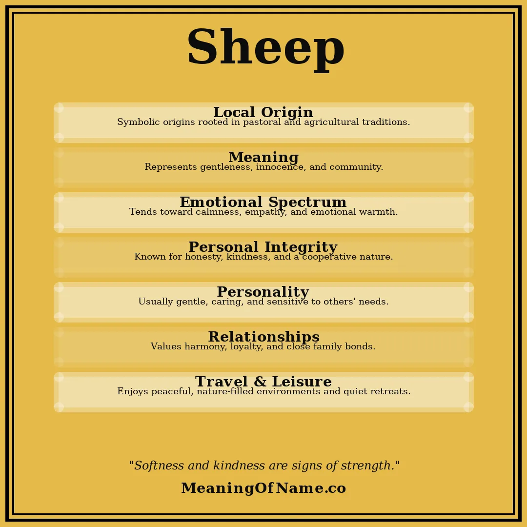 Sheep name meaning poster