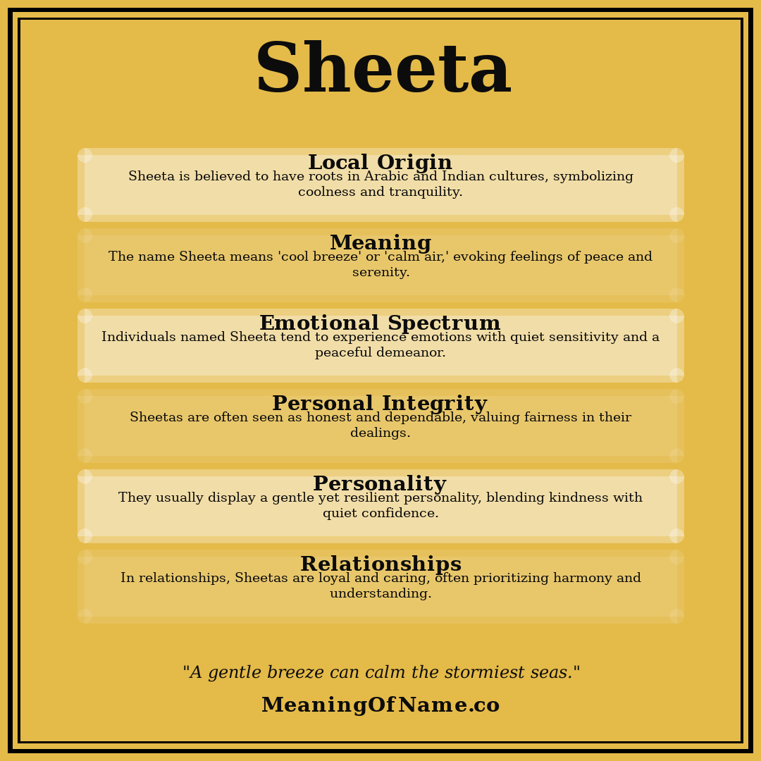 Sheeta name meaning poster