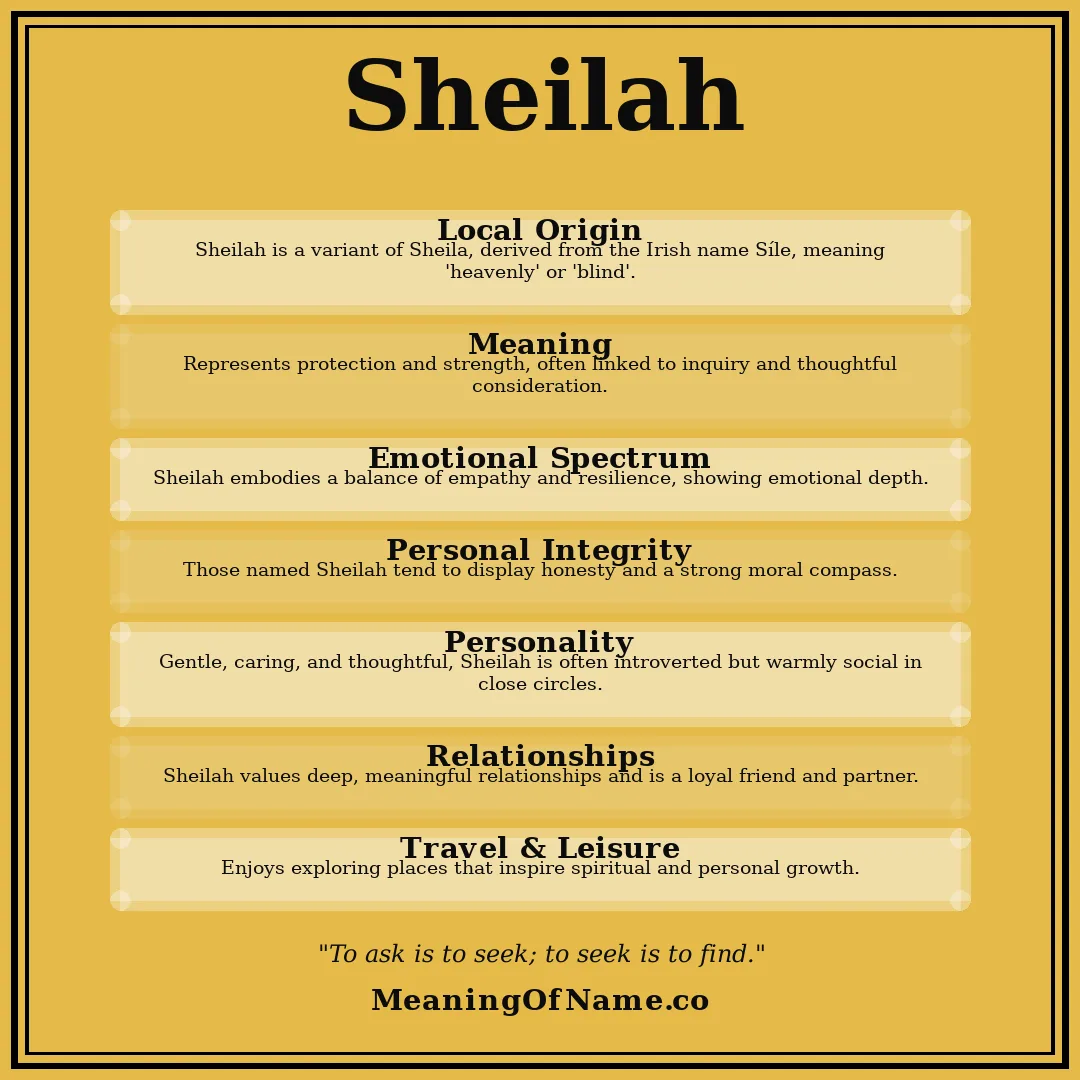 Sheilah name meaning poster