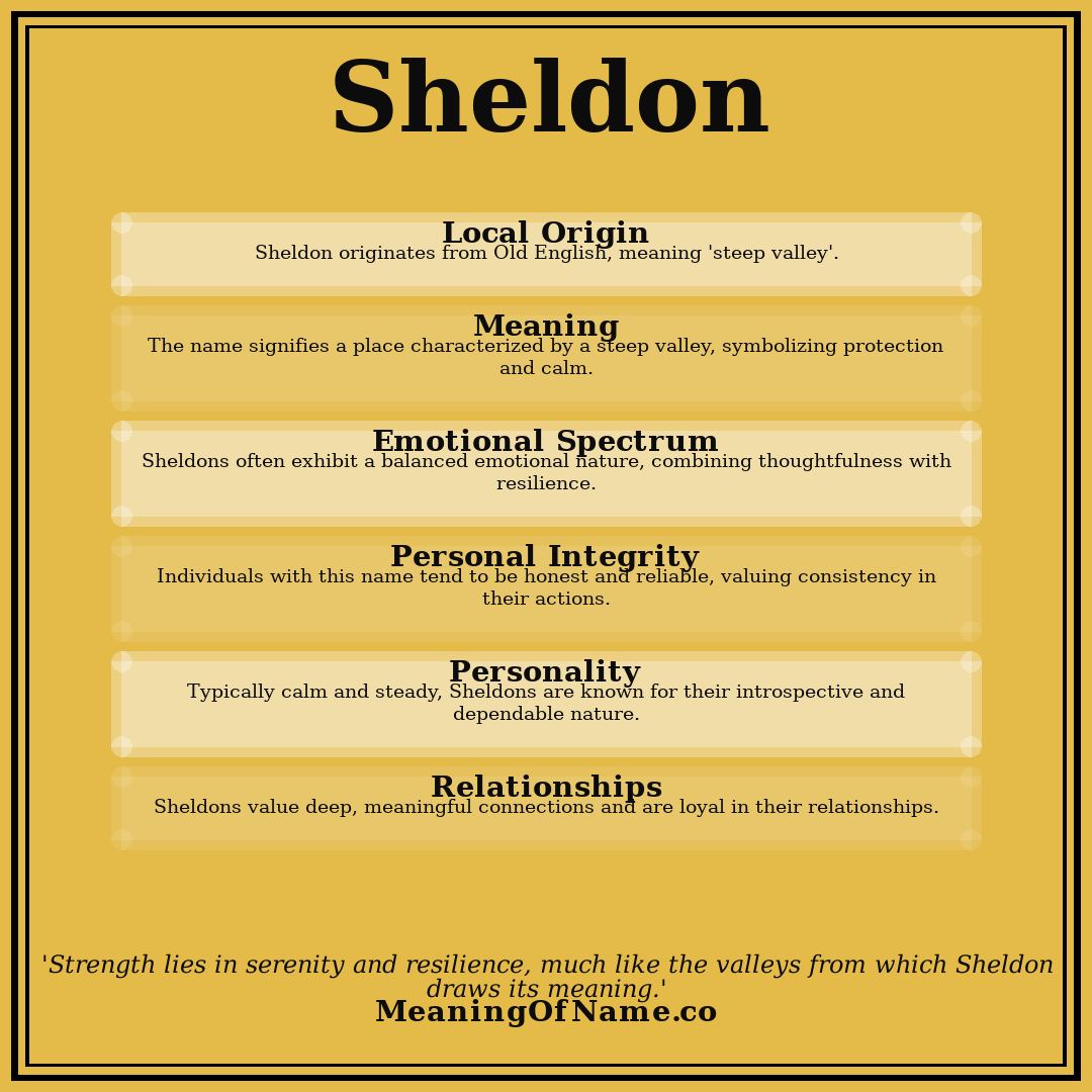 Sheldon name meaning poster