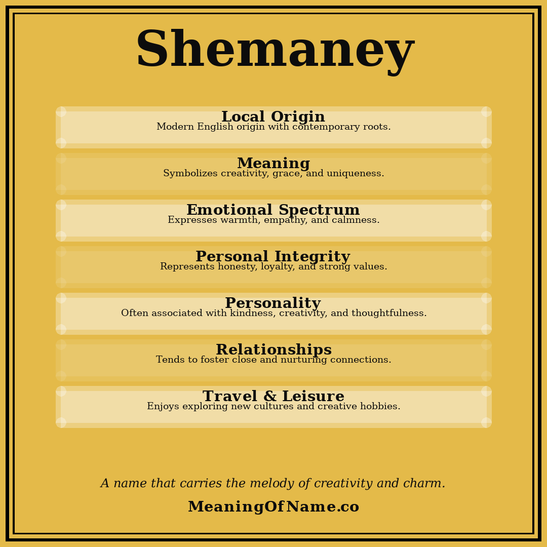 Shemaney name meaning poster