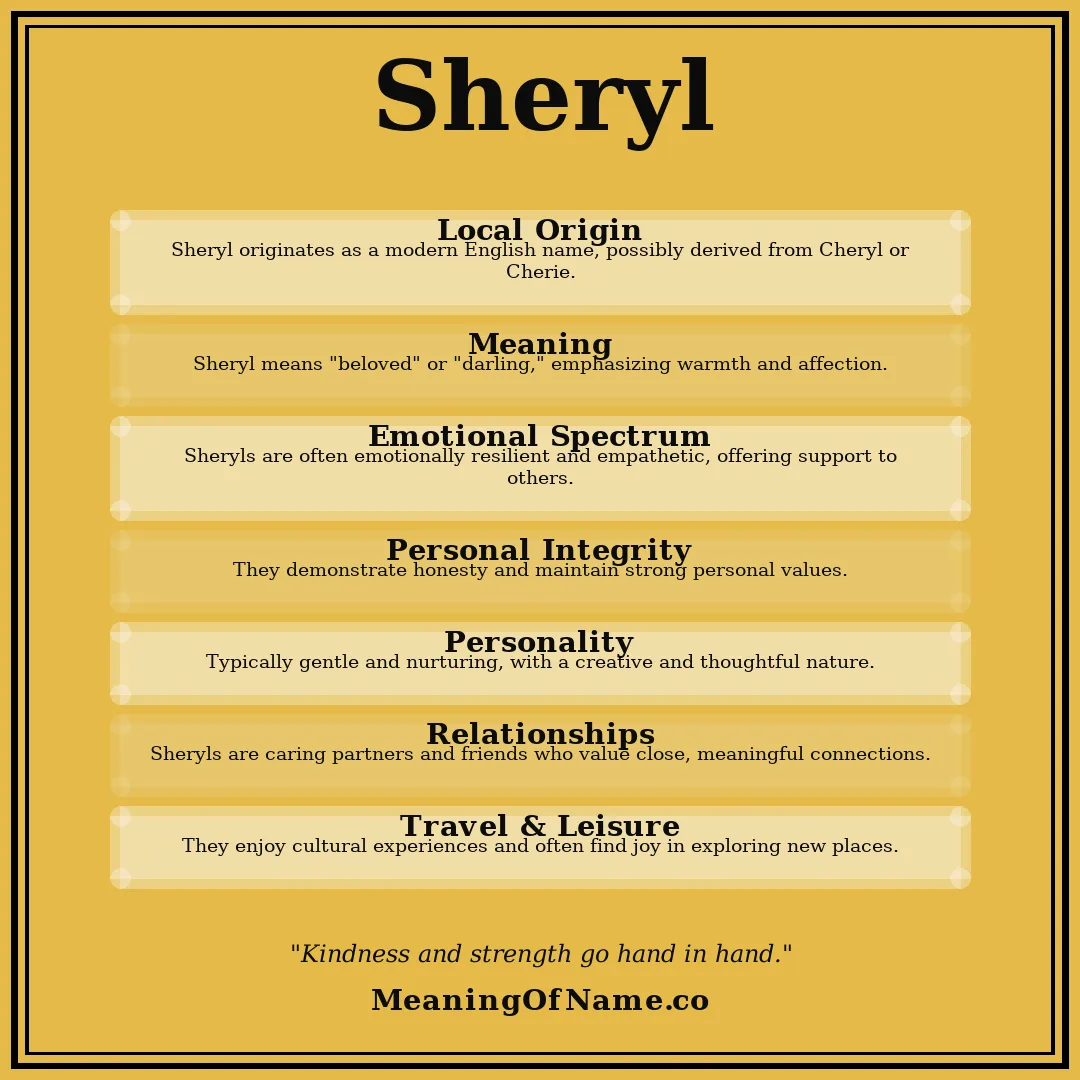 Sheryl name meaning poster