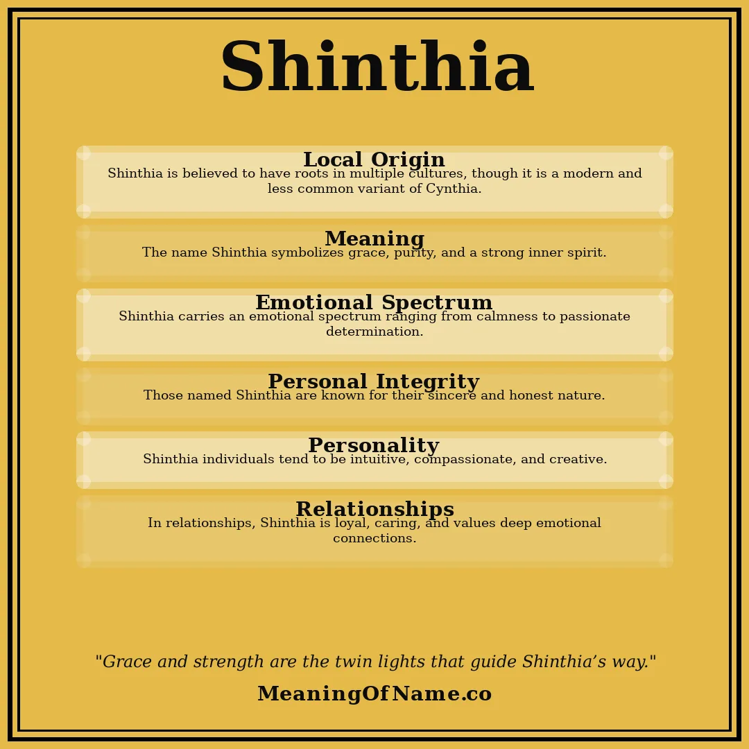 Shinthia name meaning poster