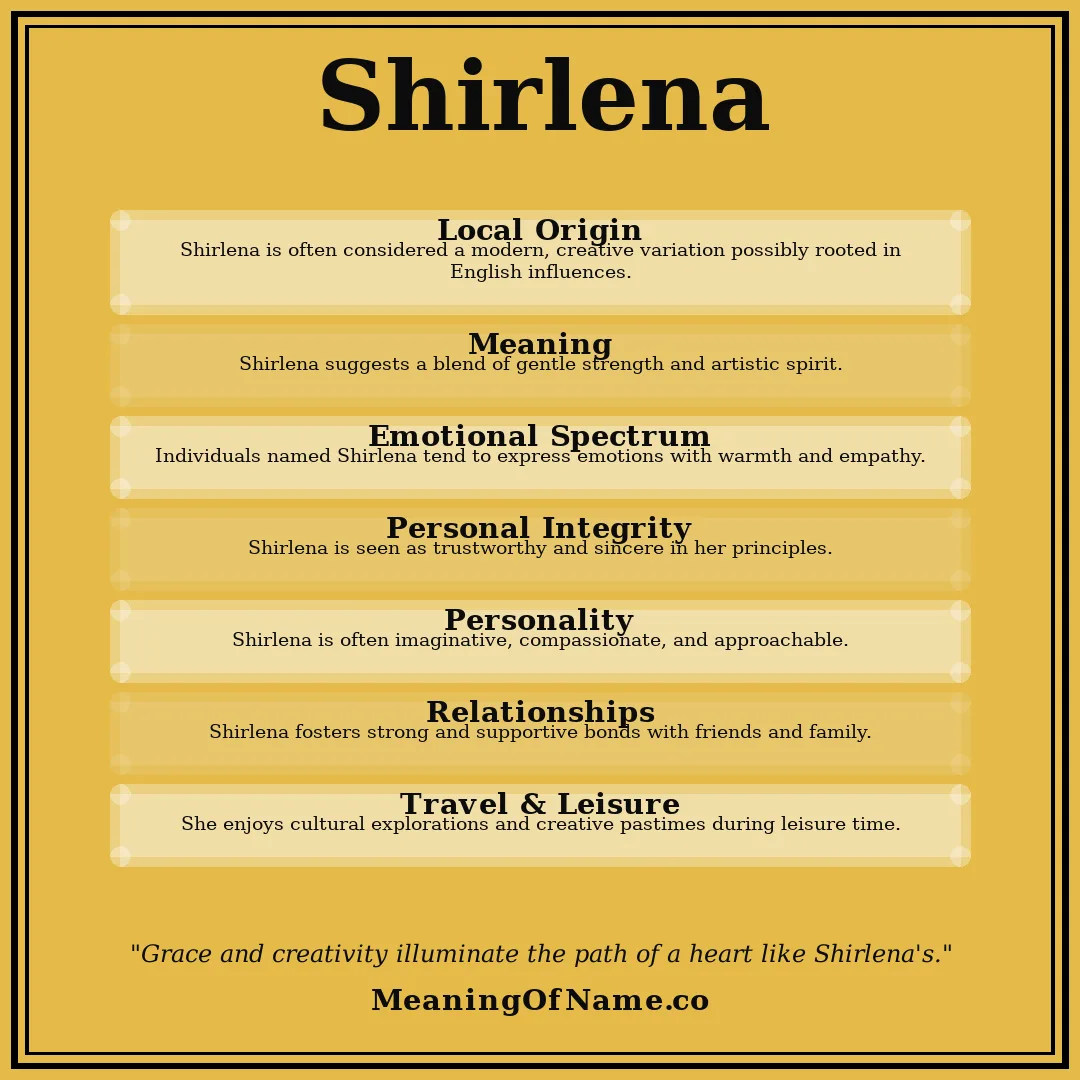 Shirlena name meaning poster