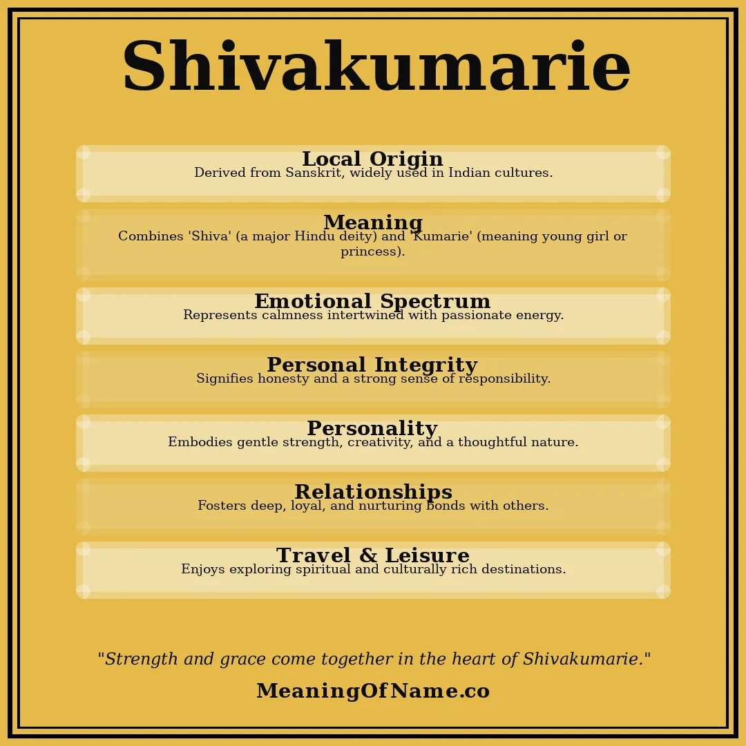 Shivakumarie name meaning poster