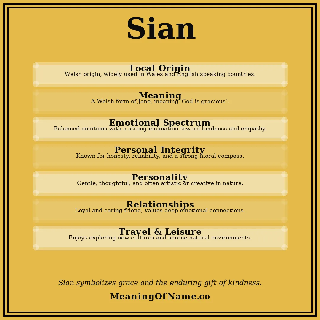 Sian name meaning poster