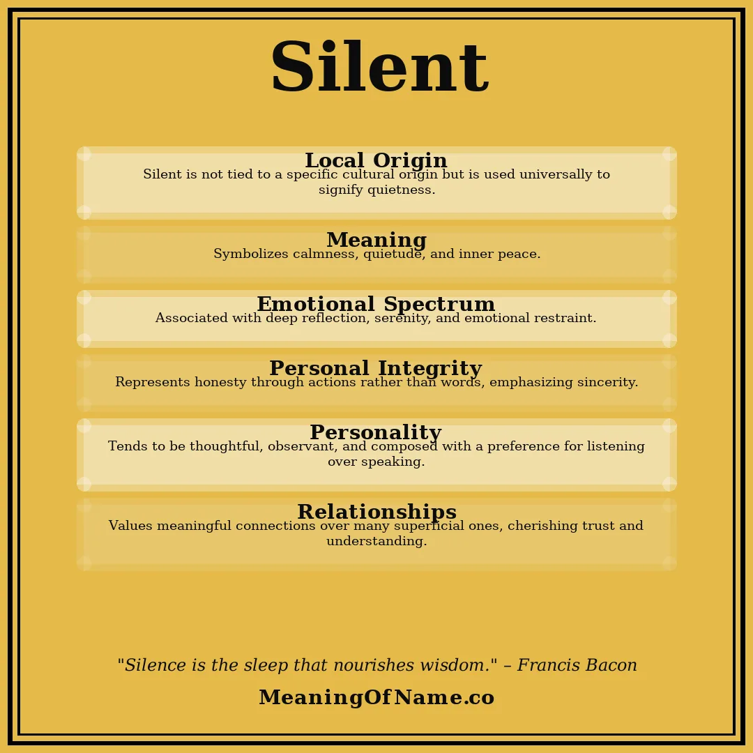 Silent name meaning poster