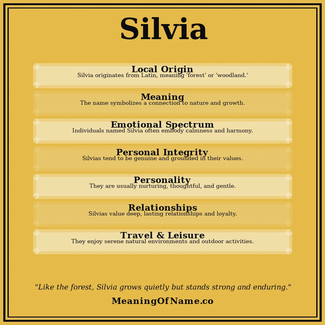 Silvia name meaning poster