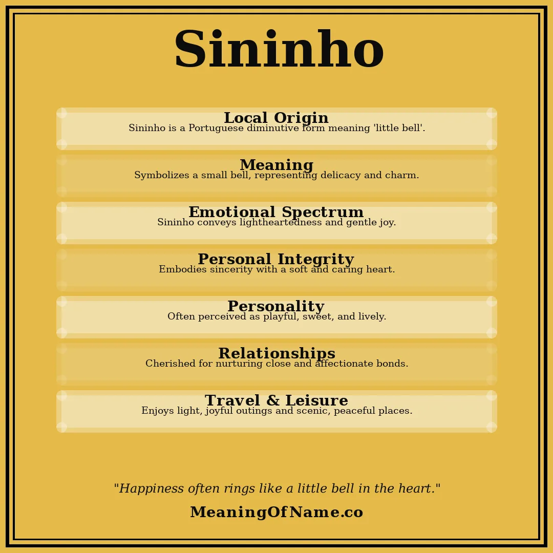 Sininho name meaning poster