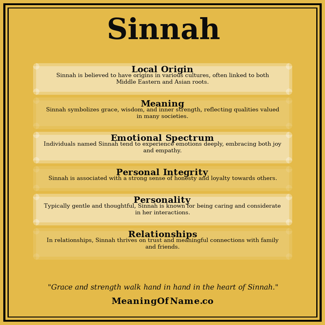 Sinnah name meaning poster