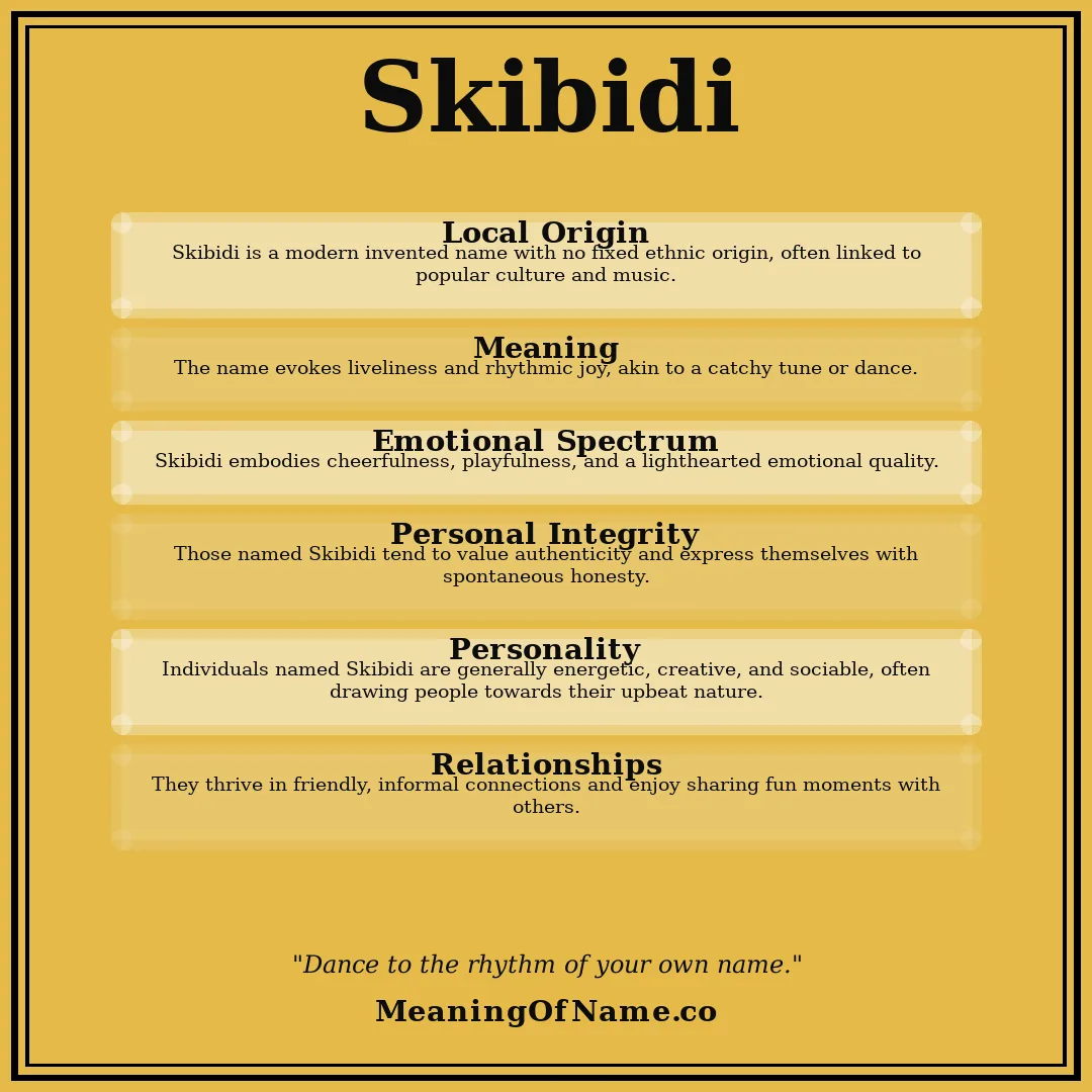 Skibidi name meaning poster