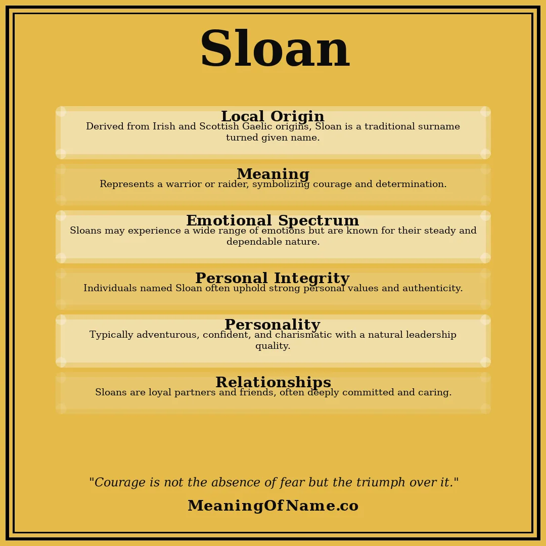 Sloan name meaning poster