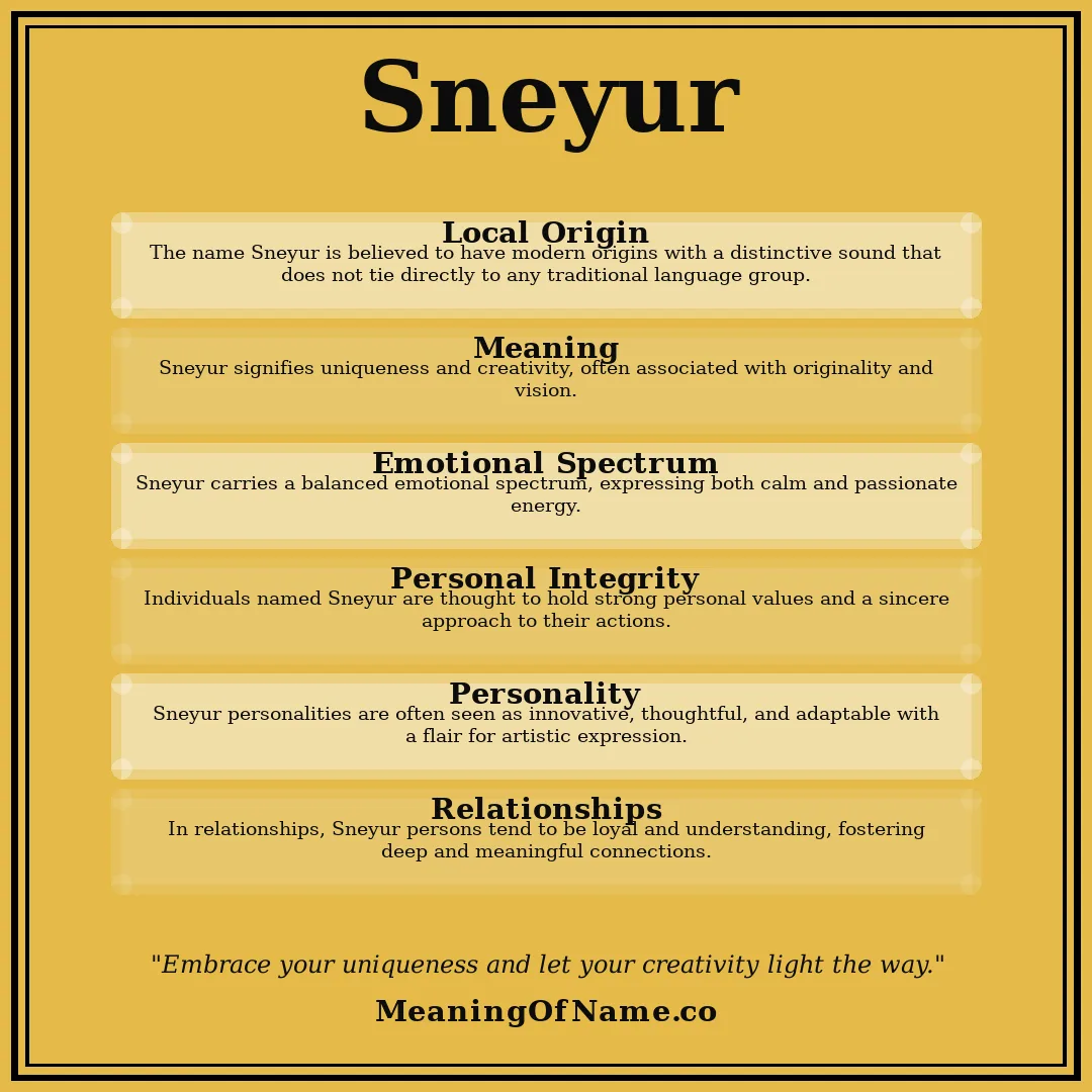 Sneyur name meaning poster