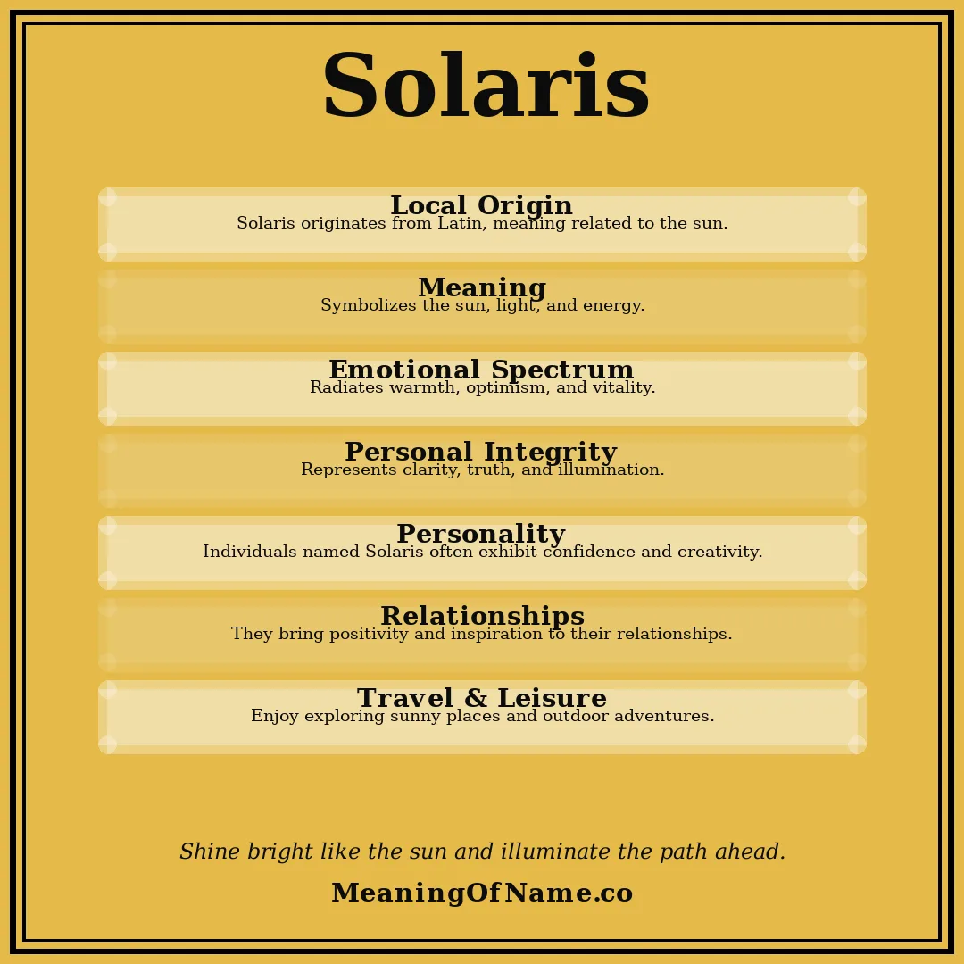 Solaris name meaning poster
