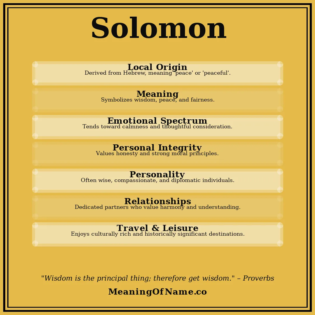 Solomon name meaning poster