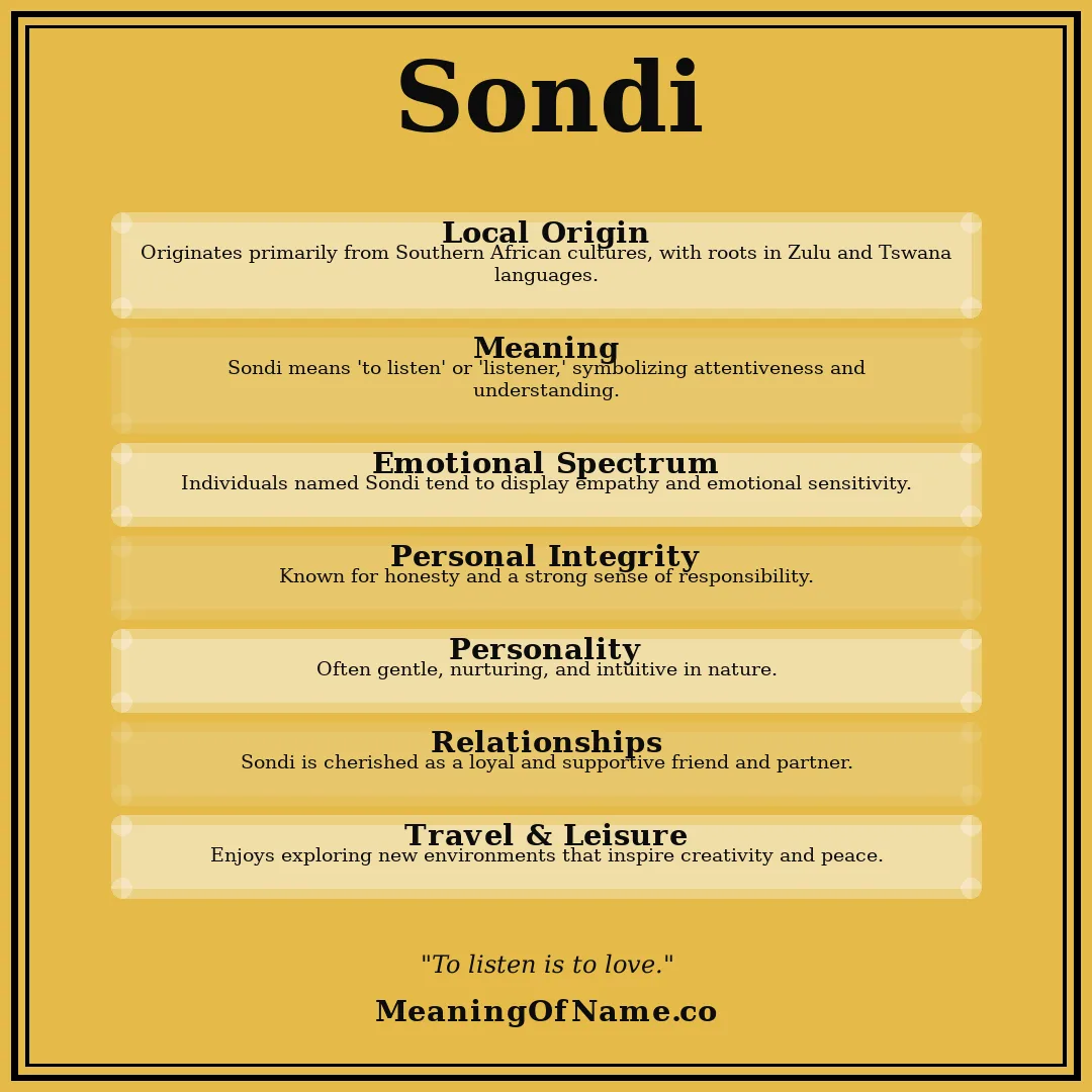 Sondi name meaning poster