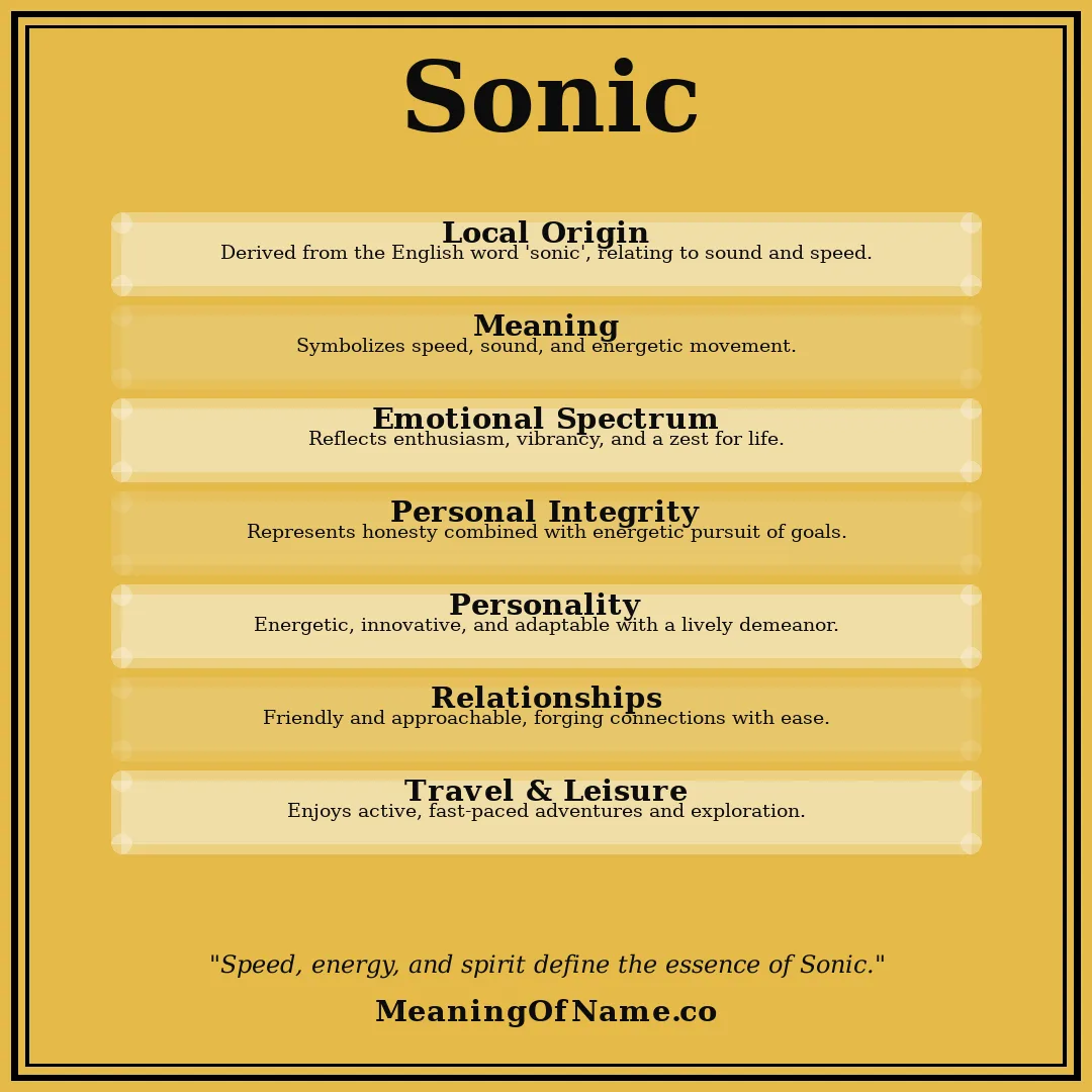 Sonic name meaning poster