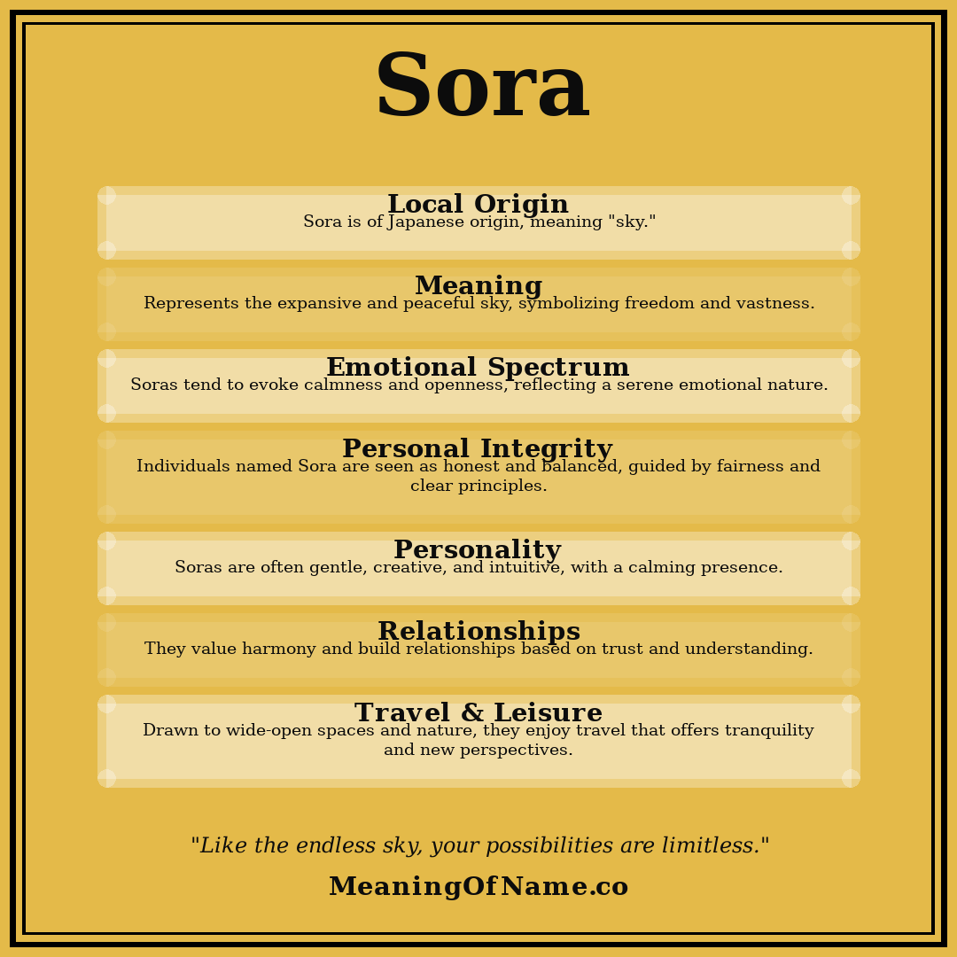 Sora name meaning poster