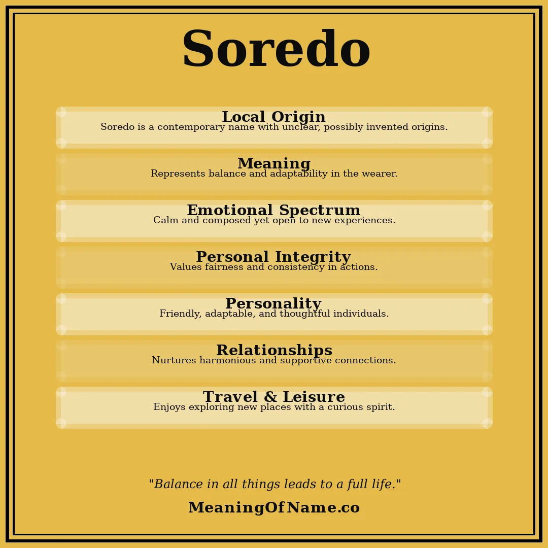 Soredo name meaning poster