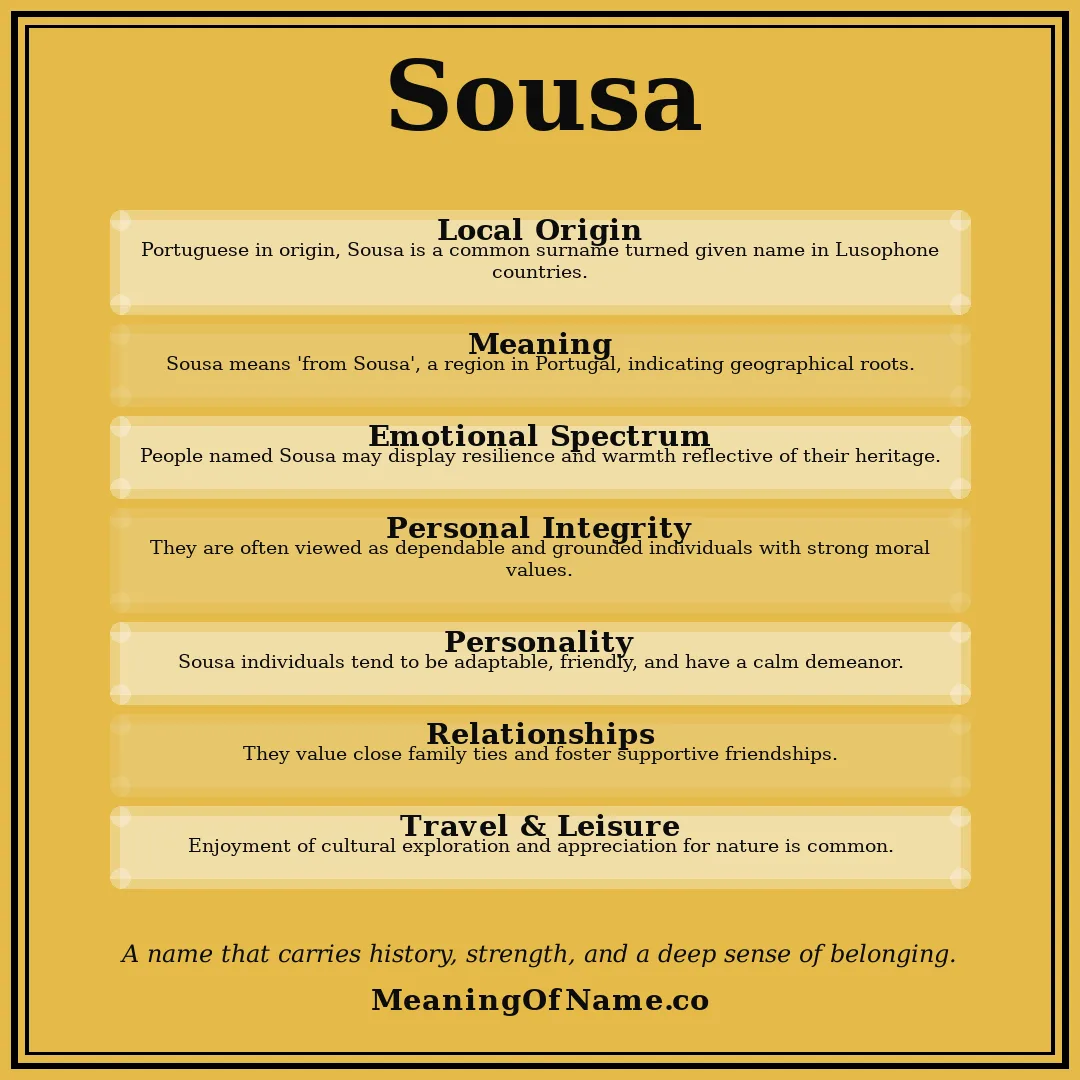 Sousa name meaning poster