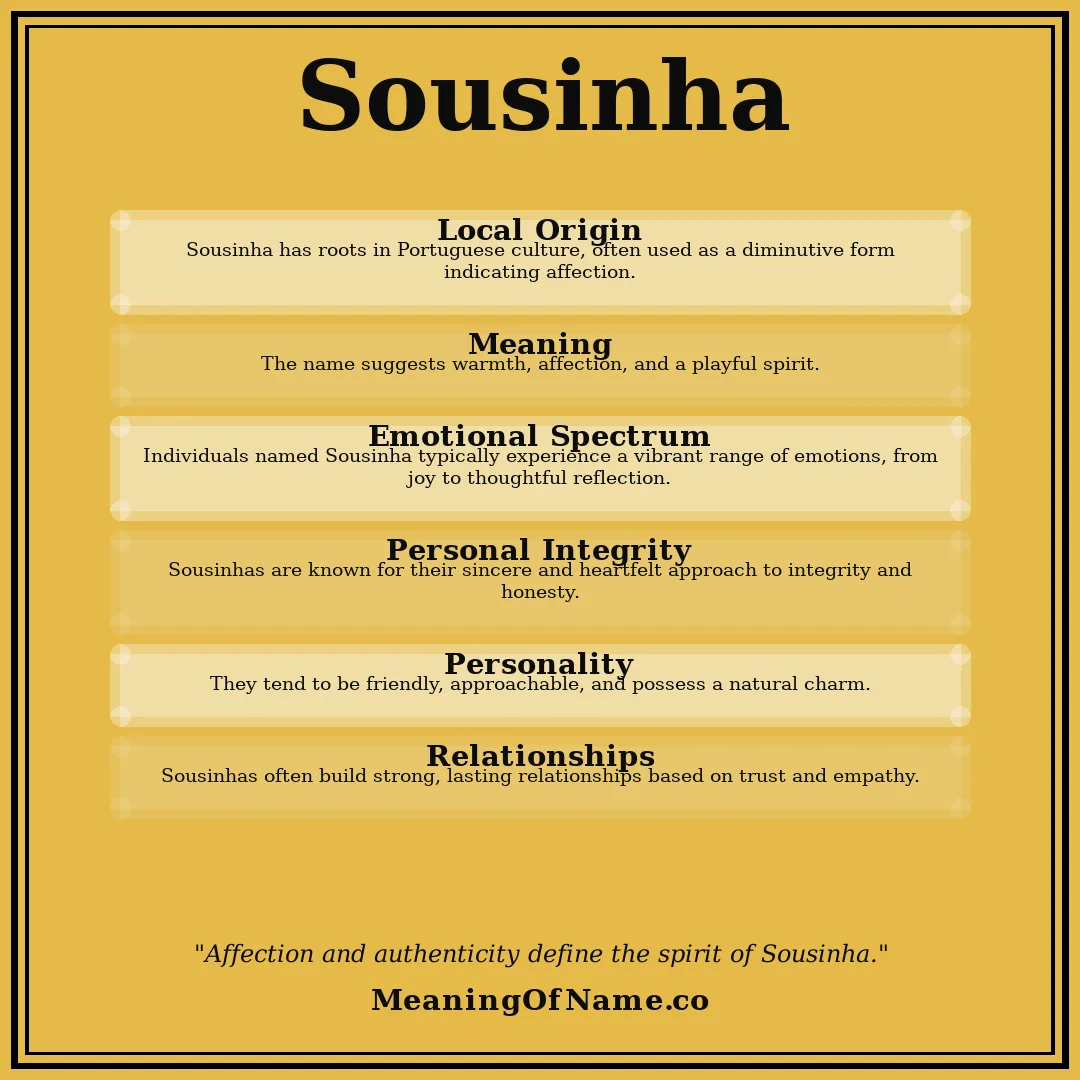 Sousinha name meaning poster