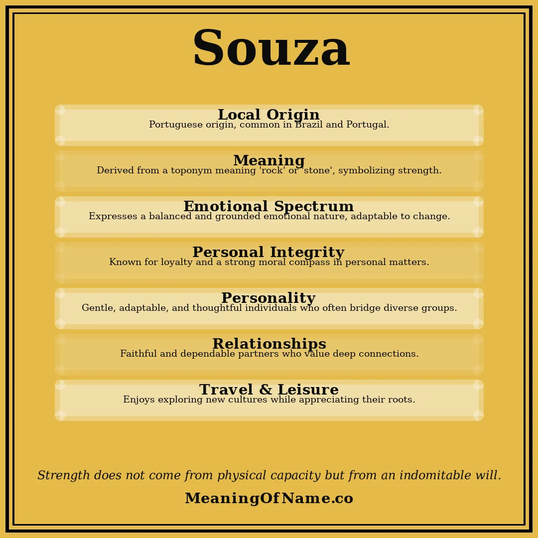 Souza name meaning poster