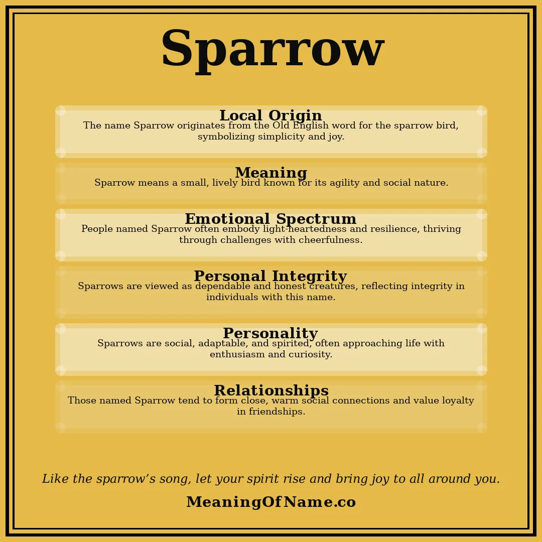 Sparrow name meaning poster