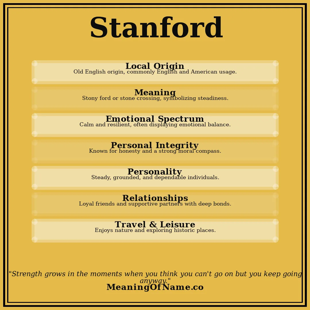 Stanford name meaning poster