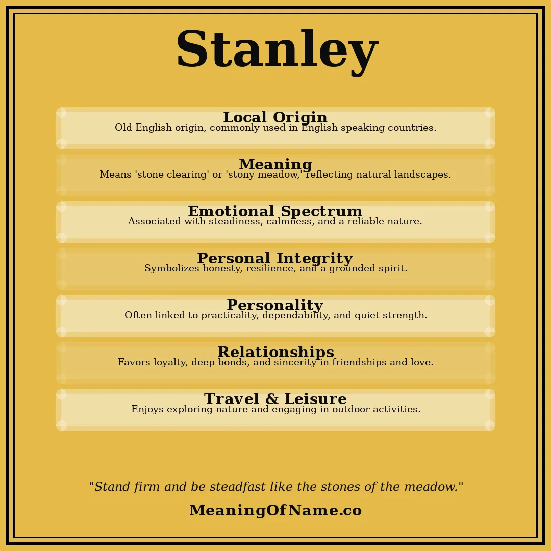 Stanley name meaning poster